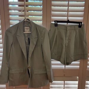 Light Sage Blazer and Shorts Set